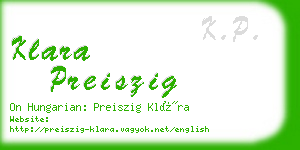 klara preiszig business card